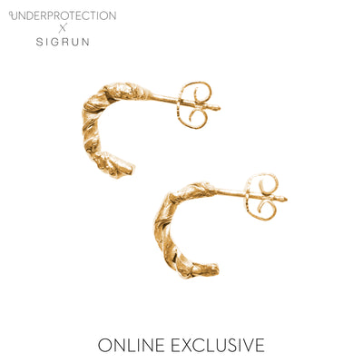 BORN BY THE SEA SMALL HOOPS GOLD PLATED